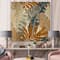 Designart - Abstract Tropical Summer Palm Tree & Banana Leaves - Modern Print on Natural Pine Wood